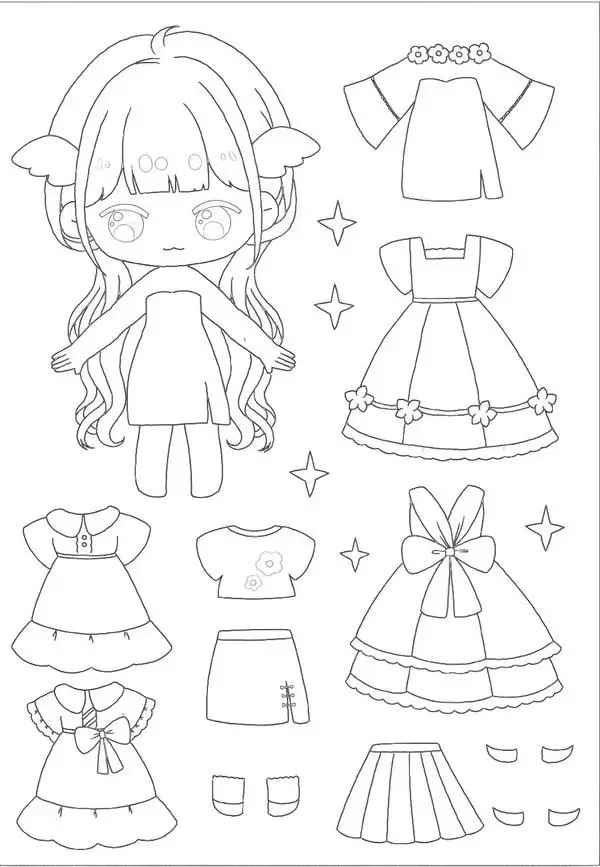 104 Hoạt động tô màu búp bê chibi giúp bé rèn sáng tạo