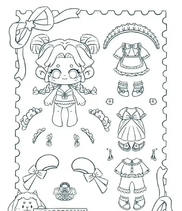 100 Bộ sưu tập búp bê chibi tô màu đầy váy áo và phụ kiện đáng yêu