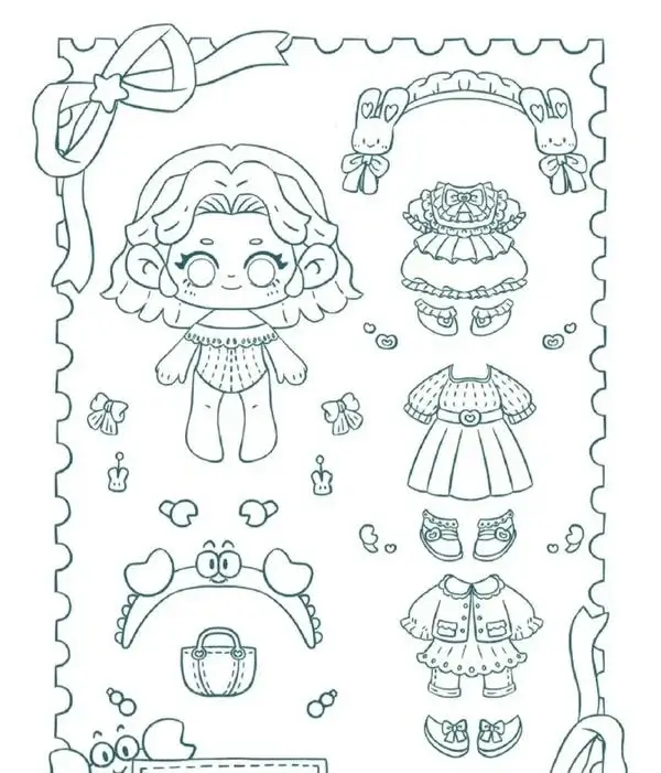 103 Tranh tô màu búp bê chibi nhiều kiểu tóc và phụ kiện