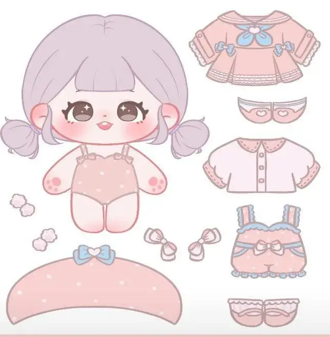 3 Cả nhà cùng vui với bộ tranh tô màu búp bê chibi dễ thương