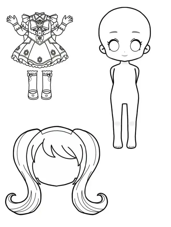 119 In hình tô màu búp bê chibi phối đồ cực kỳ vui nhộn