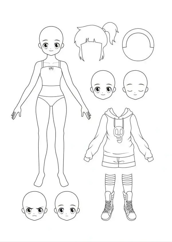 126 Tranh tô màu búp bê giấy thay đồ giúp bé học kiên nhẫn