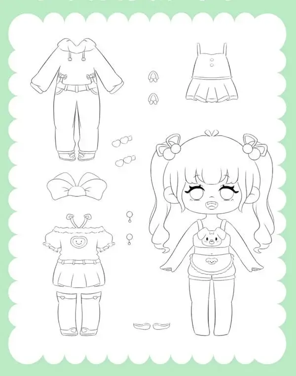 129 Trang tô màu búp bê chibi học cách phối váy áo tinh tế