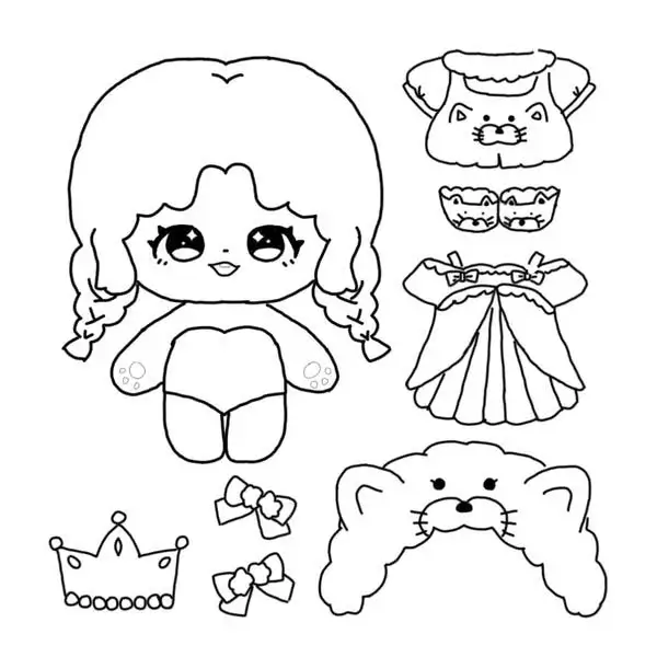 127 Trang tô màu búp bê giấy chibi giúp bé hiểu hơn về thời trang