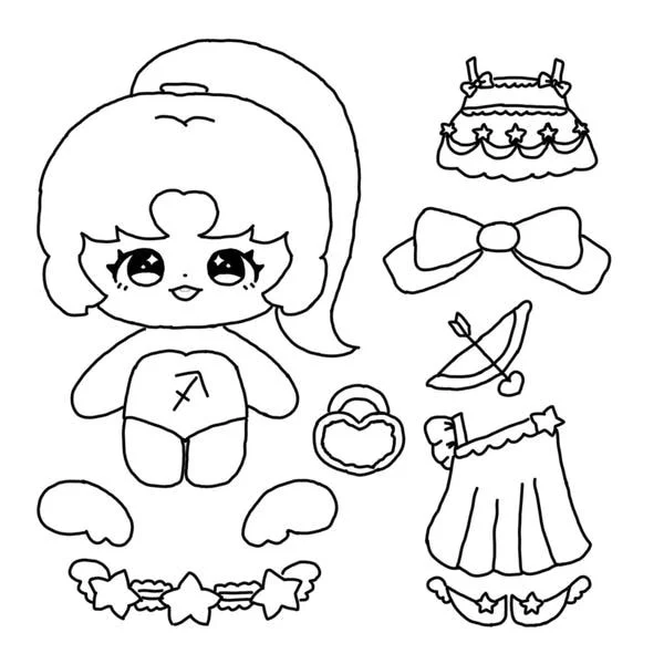 111 Mẫu tranh tô búp bê chibi học sinh đáng yêu cực