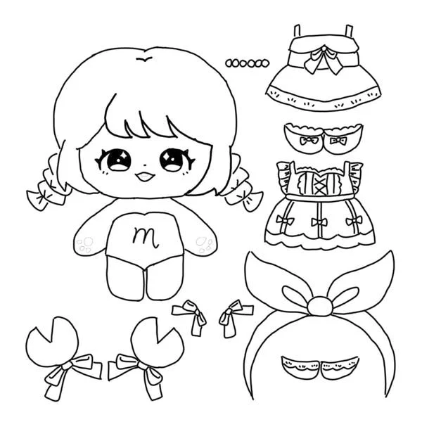 108 Trang tô màu búp bê chibi công chúa nhiều phụ kiện đẹp mắt