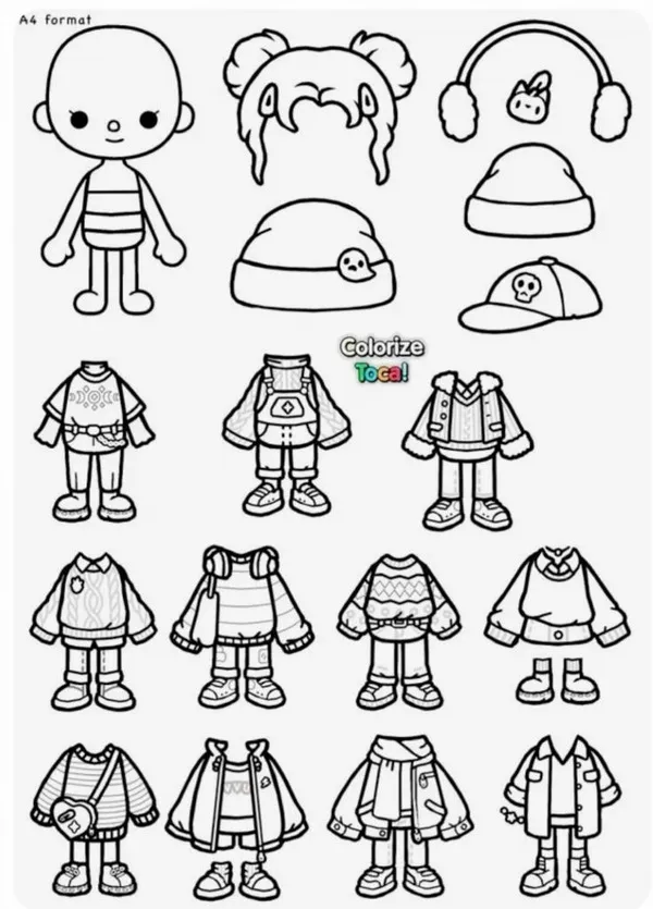 14 Tô màu vui cùng búp bê giấy Toca Boca rực rỡ