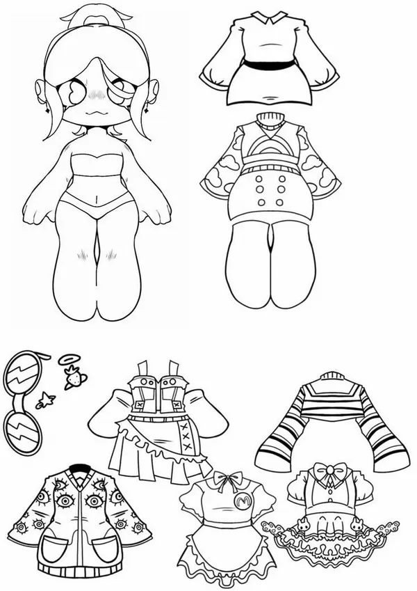 17 Bức tranh tô búp bê Toca cho bé gái yêu màu sắc