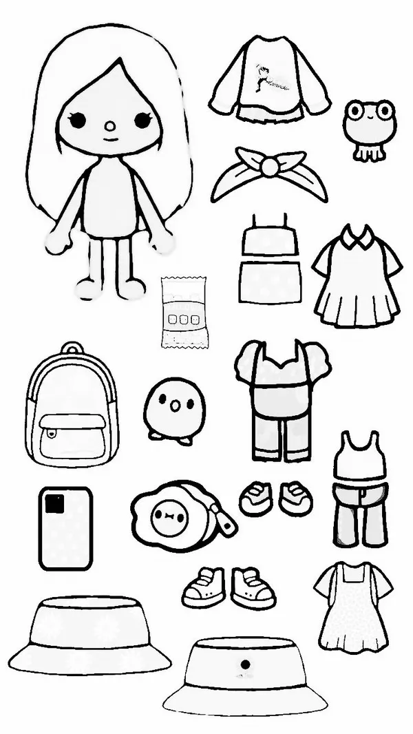 18 Hoạt động tô màu búp bê giấy Toca Boca thật vui