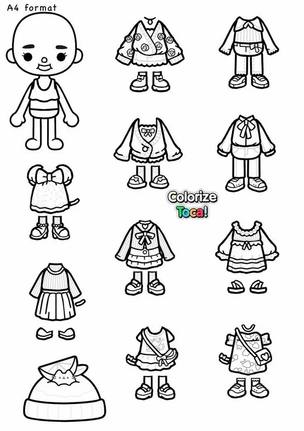 20 Hình tô búp bê Toca nhiều kiểu tóc và váy áo khác nhau