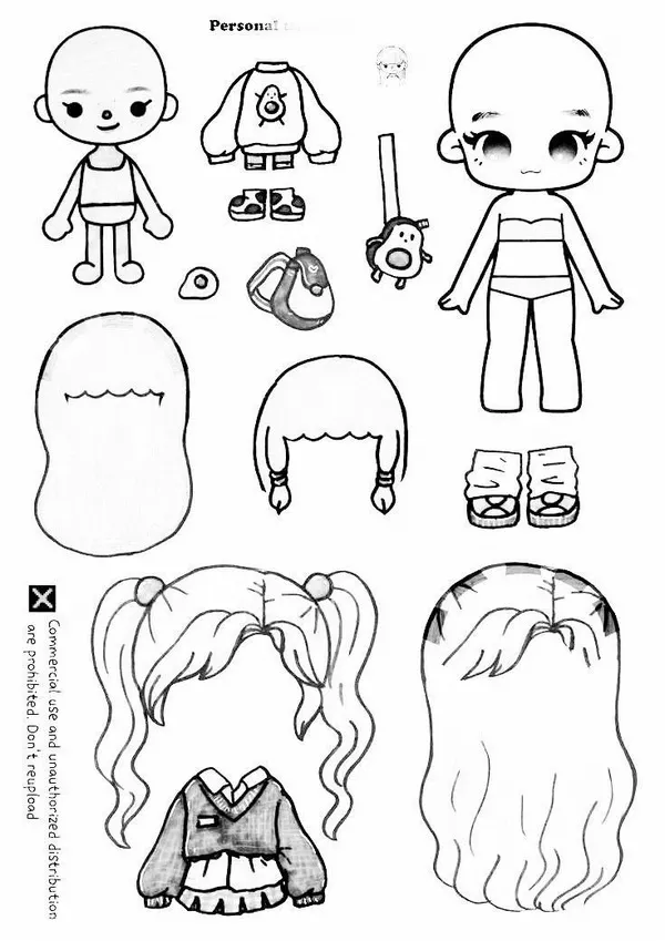 24 Trang tô màu nhân vật Toca giúp bé phối đồ xinh