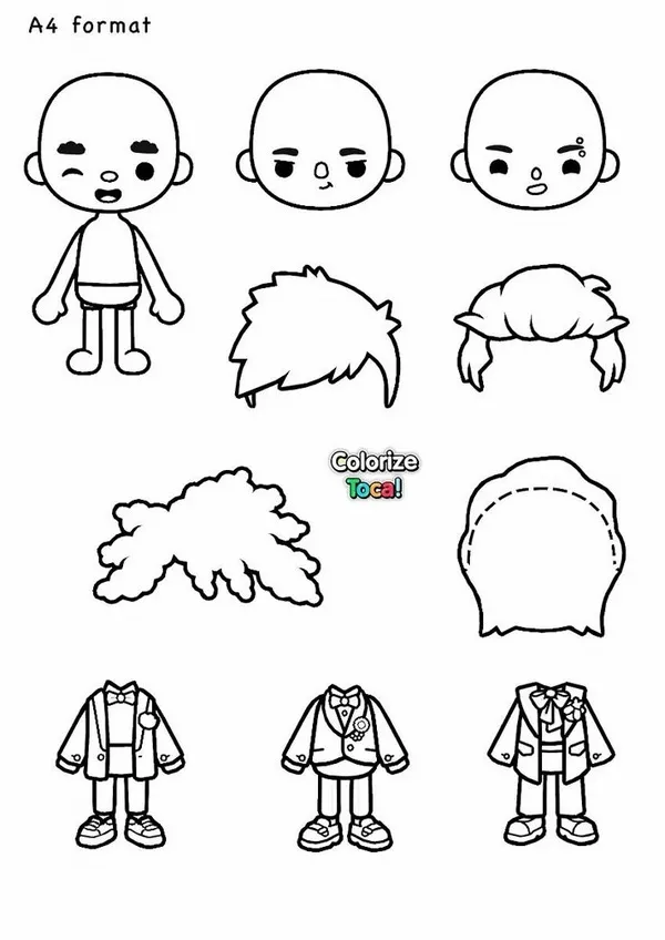 45 Tờ giấy tô búp bê Toca giúp bé rèn khéo tay tinh tế