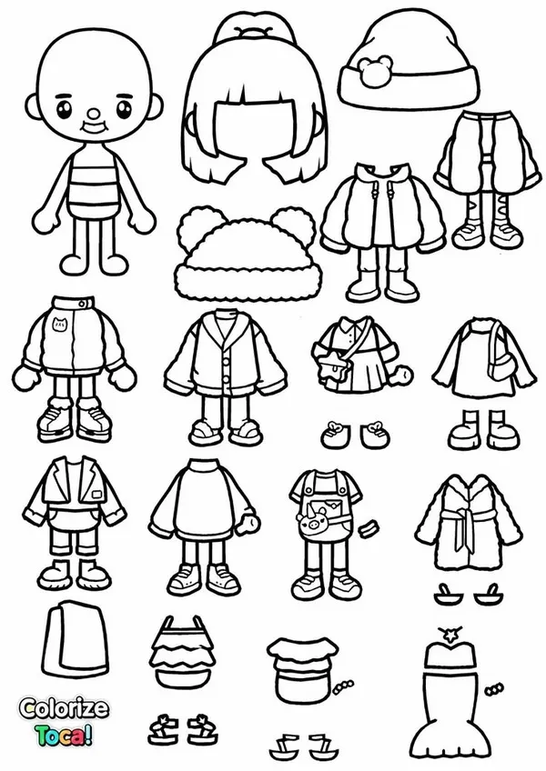 5 Hướng dẫn tô màu búp bê giấy Toca Boca dễ thương cho bé nhỏ