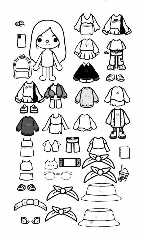 8 Hình tô nhân vật Toca Boca cho bé tập tô dễ thương