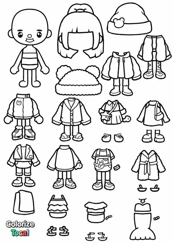 9 Trang tập tô búp bê Toca Boca nhiều phong cách ngộ nghĩnh