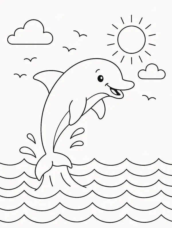 11 Hoạt động tô màu cá heo giúp bé yêu sinh vật biển