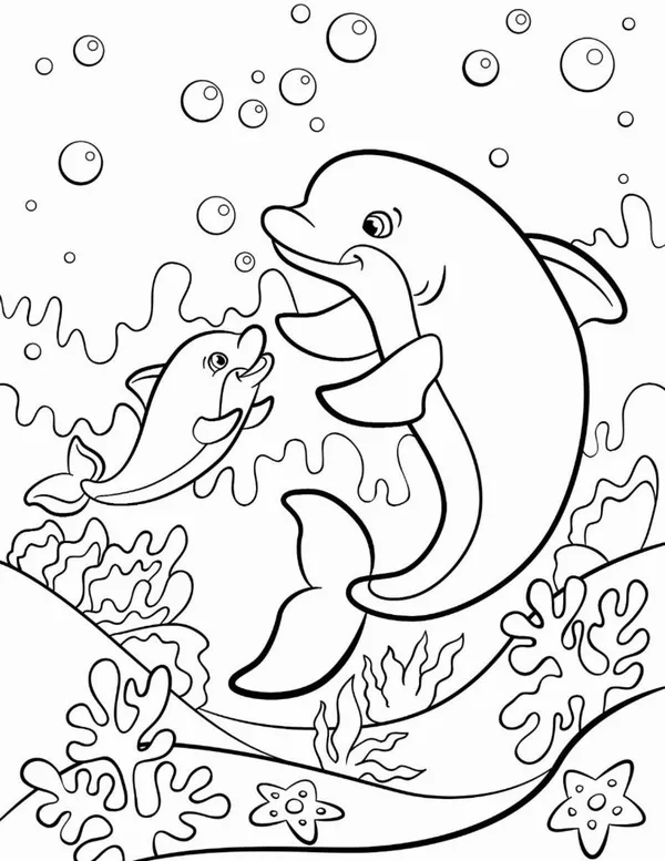 65 Hoạt động tô màu cá heo giúp bé yêu đại dương