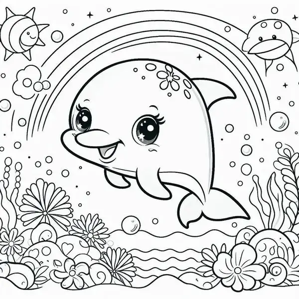 In ngay 80+ Tranh Tô Màu Cá Heo cute giúp bé khám phá đại dương đầy sinh động