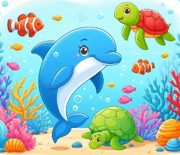 1 Tranh tô màu cá heo đáng yêu giúp bé khám phá đại dương