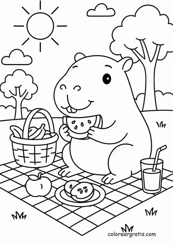 96 Bộ tranh tô màu capybara cho bé – vừa học vừa khám phá thế giới