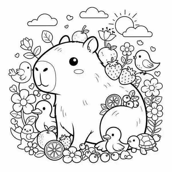 98 Khám phá bộ tranh tô màu capybara độc đáo giúp bé thêm yêu thiên nhiên