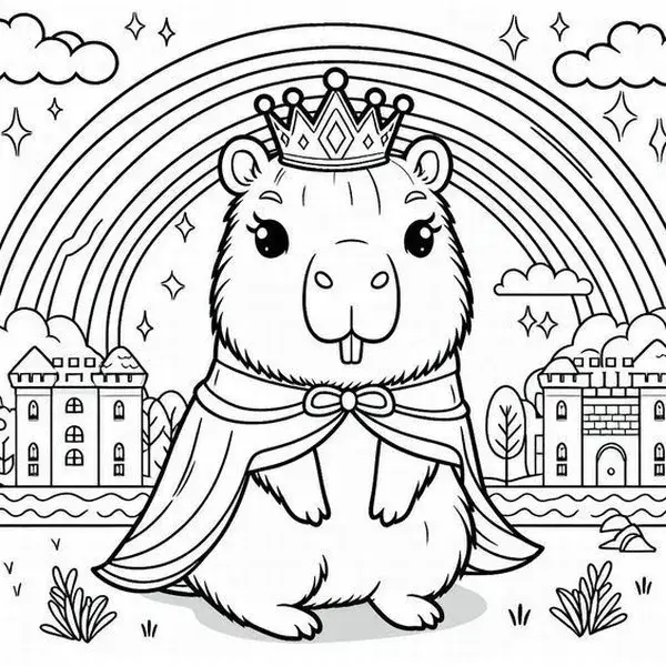 123 Tranh tô màu capybara ngộ nghĩnh tạo khoảnh khắc gắn kết gia đình cuối tuần