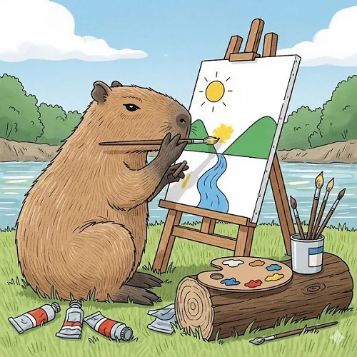 1 Tranh tô màu Capybara chibi dễ thương giúp bé yêu thiên nhiên