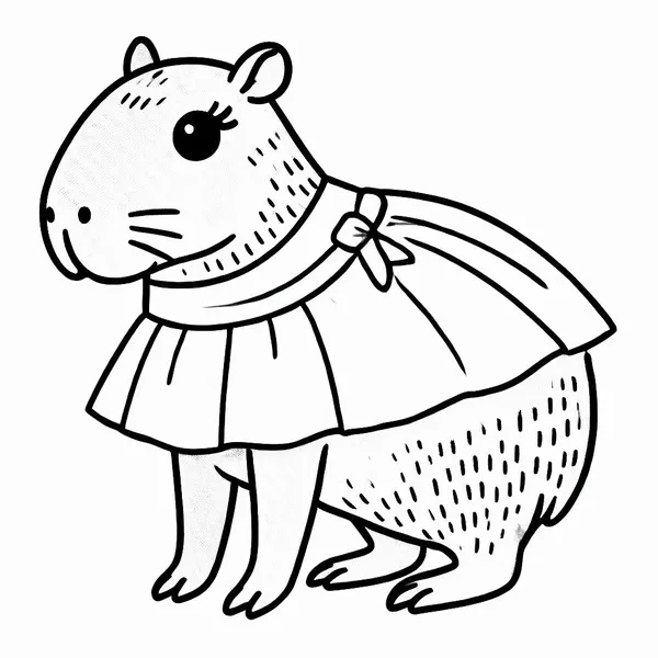 42 Hình tô Capybara chibi nằm phơi nắng dễ thương cho bé 3 tuổi