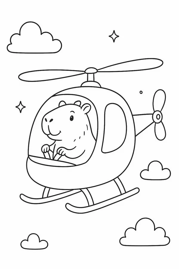 39 Tờ giấy tô màu capybara đáng yêu ngồi đọc sách