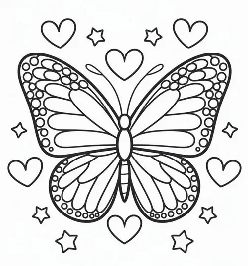 In hình tập tô con bướm giúp bé rèn tính kiên nhẫn