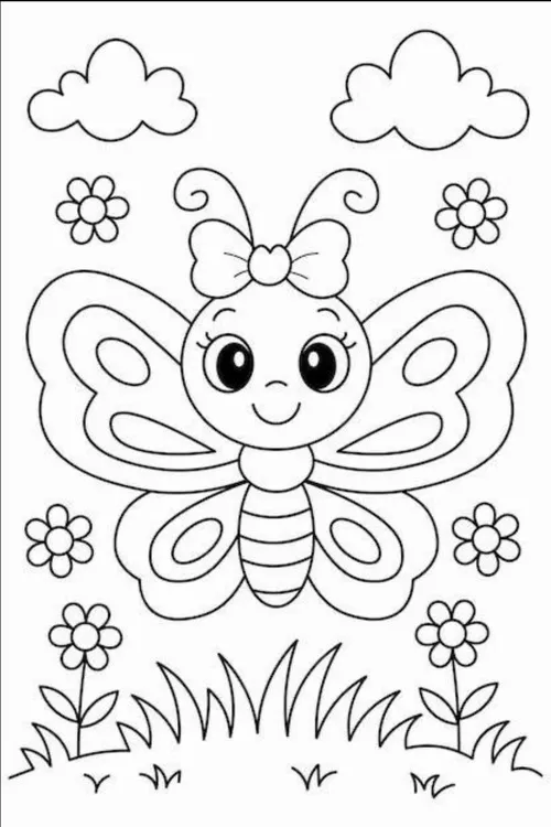 Tranh tô cánh bướm đôi giúp bé tập trung và sáng tạo