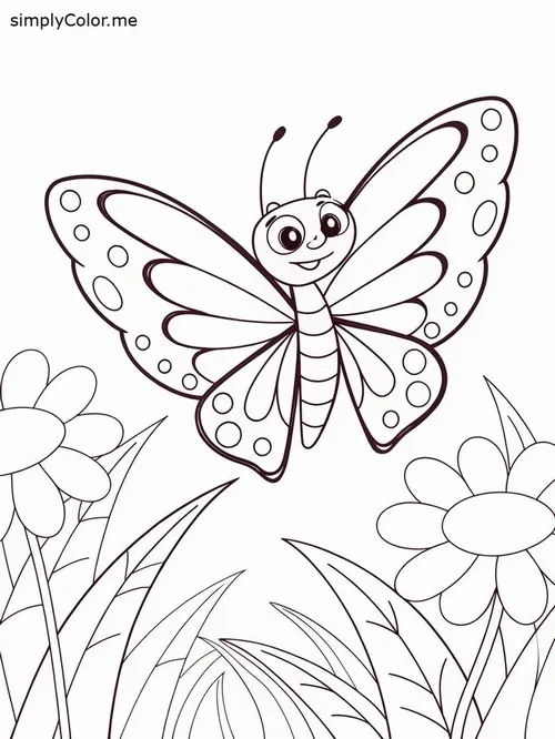 Bức tranh tô con bướm mềm mại giúp bé cảm nhận cái đẹp