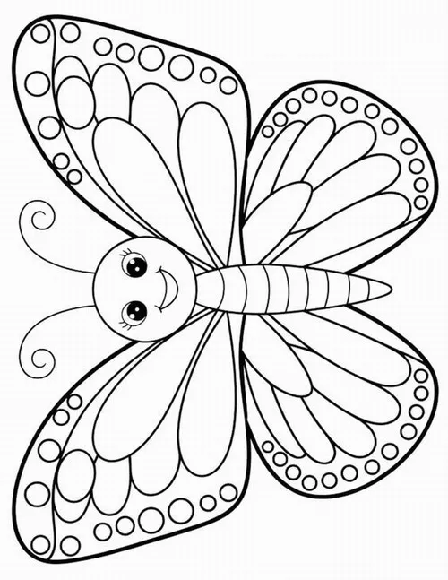 Mẫu tranh tô con bướm cầu kỳ giúp bé thử phối màu độc đáo