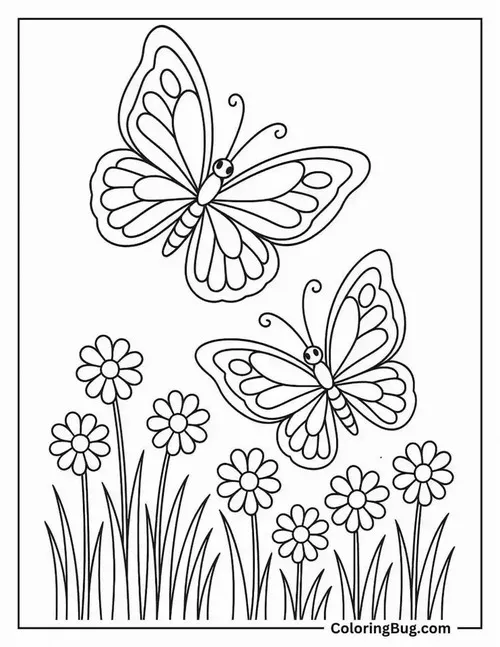 Bức tranh tô màu con bướm với cánh loang ánh kim đẹp mắt