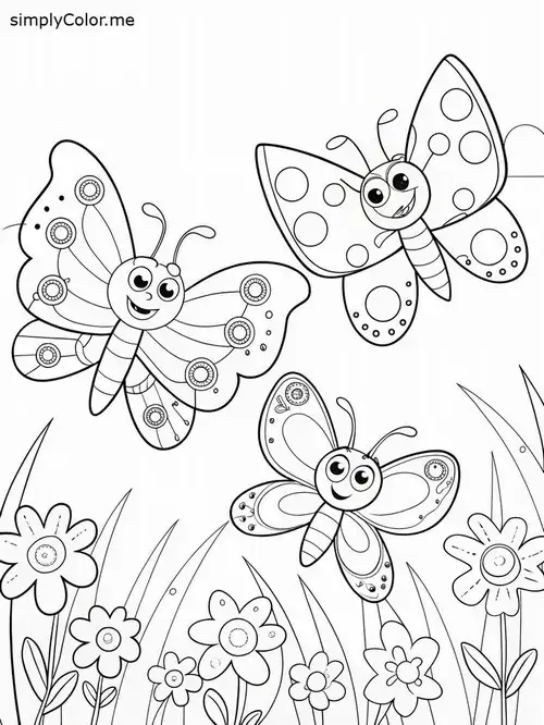 Bộ tranh tô bướm đáng yêu nhiều mẫu khác nhau cho trẻ 4 tuổi