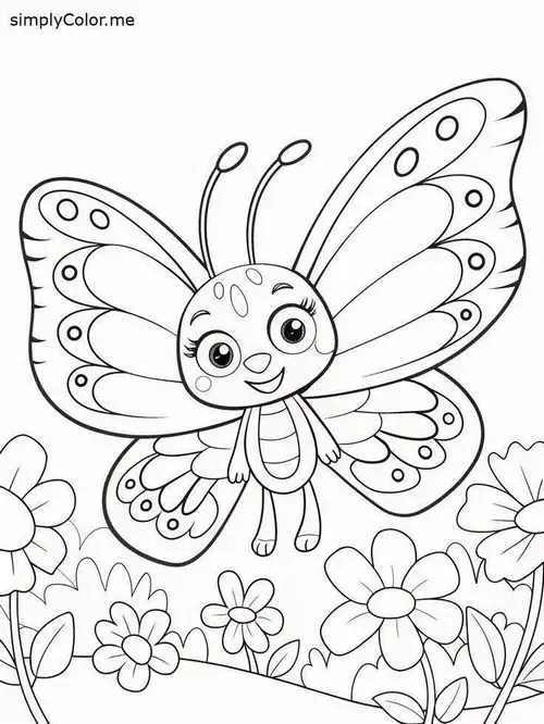 Tranh tô con bướm bay quanh hoa sen yên bình