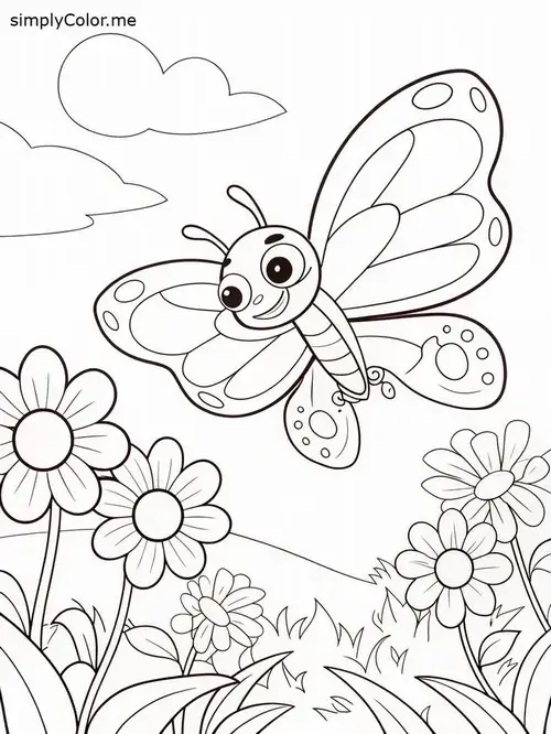 Trang tô màu bướm nhiều kiểu cho giờ học vẽ trẻ 6 tuổi