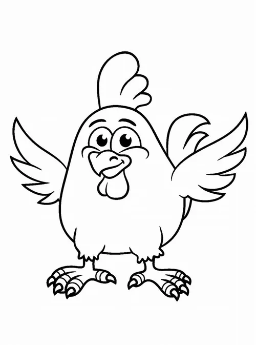 Tranh tô màu gà mẹ và gà con cực kỳ dễ thương
