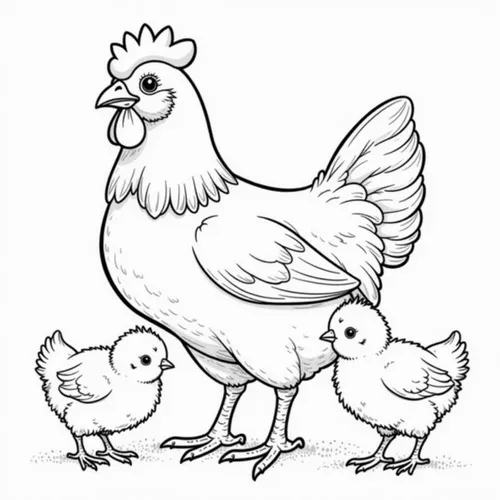 Trang tô màu gà con lon ton đáng yêu giúp bé yêu động vật