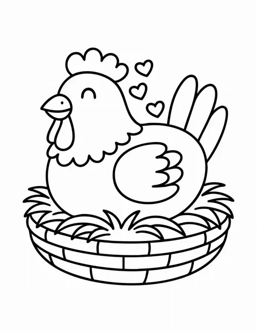 Tranh tô màu con gà giúp bé 4 tuổi rèn luyện kỹ năng cầm bút