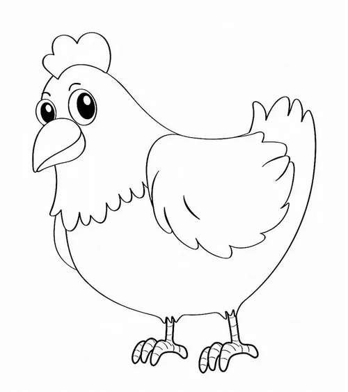 Hình vẽ tranh tô màu gà trống oai vệ buổi sớm mai