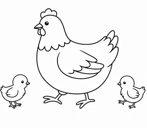 Tranh tô màu con gà với hình ảnh gà trống rực rỡ