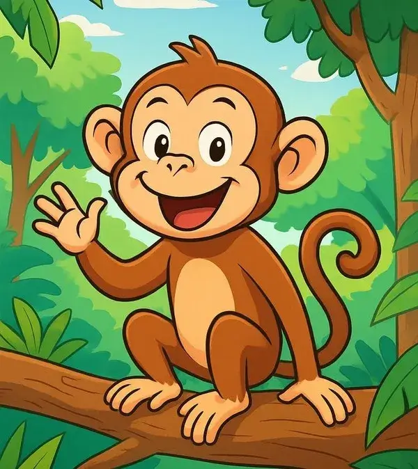 Tranh tô màu con khỉ tinh nghịch giúp bé học sáng tạo và vui học mỗi ngày