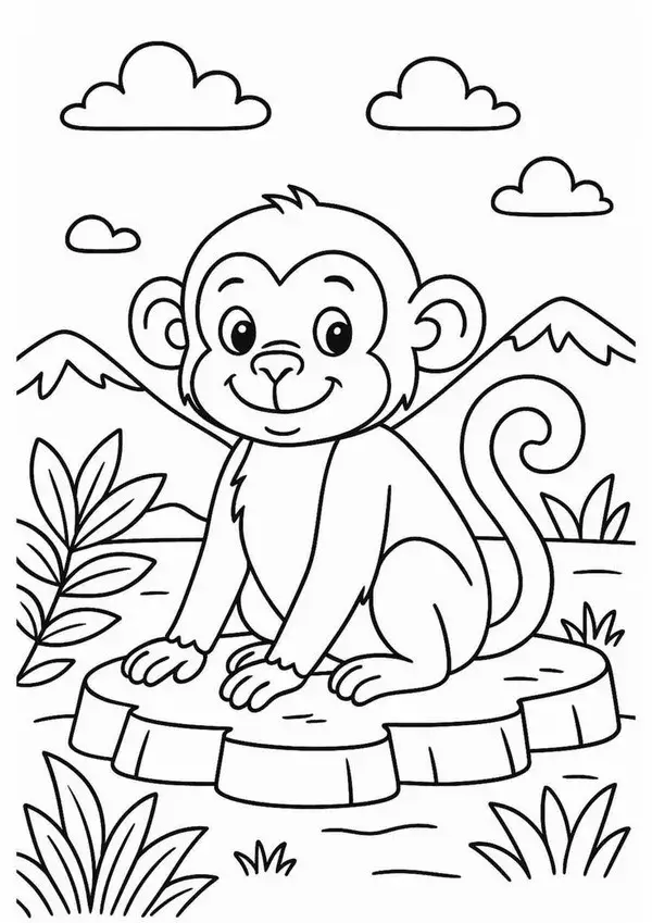 Bộ tranh tô khỉ rừng giúp trẻ thư giãn và kiên nhẫn.