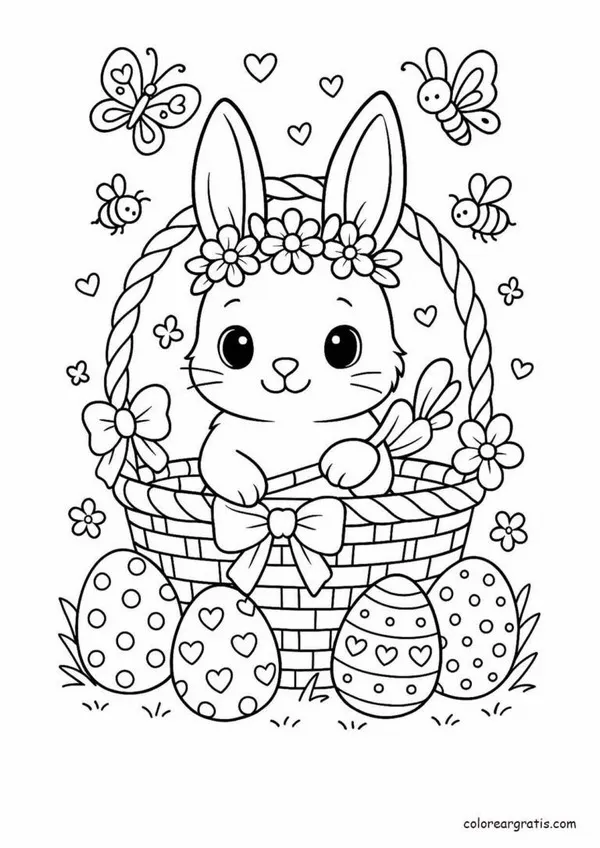 Hình tô màu con thỏ đáng yêu phù hợp cho trẻ mẫu giáo