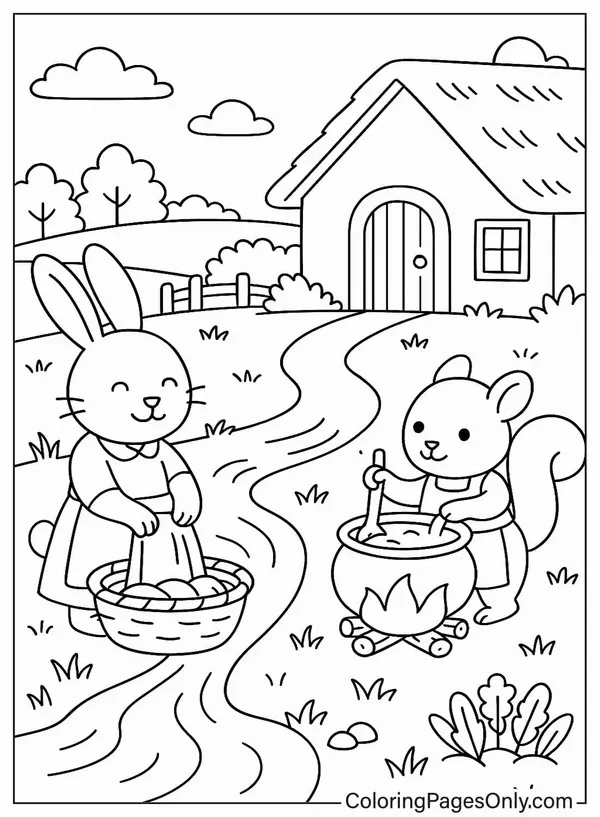 Tô màu sáng tạo thỏ trắng tím cho trẻ yêu màu sắc