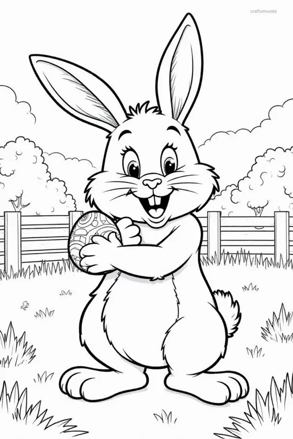 Bức tranh tô thỏ ngộ nghĩnh và bông cà rốt cam xinh