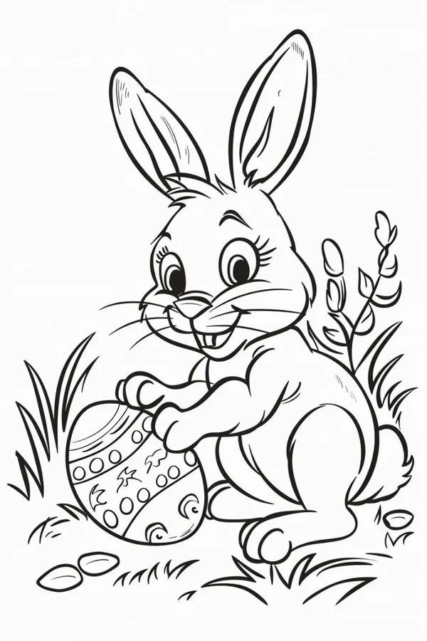 Tô màu vui cùng bé với tranh thỏ đơn giản ngộ nghĩnh
