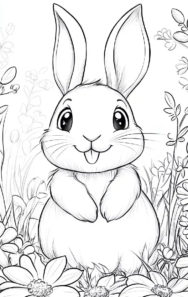 In hình tập tô thỏ cầm cà rốt tươi cho trẻ nhỏ