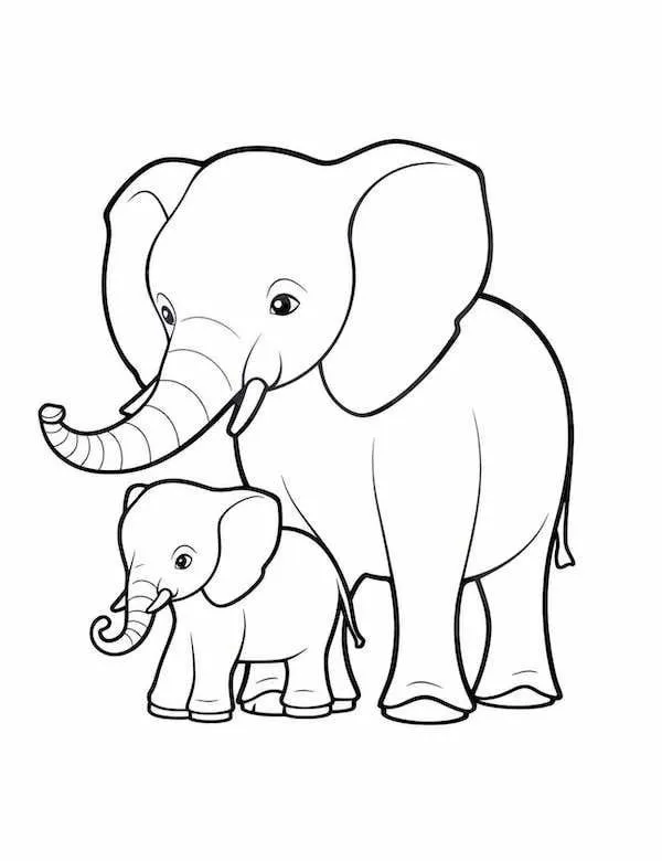 Hình tô màu voi bay như Dumbo trong truyện